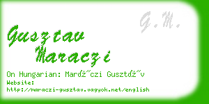 gusztav maraczi business card